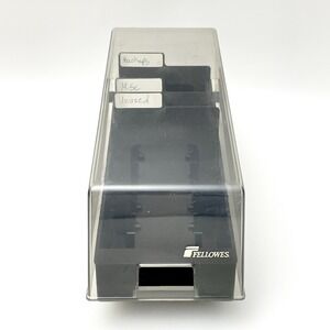 3.5" Floppy Disk Plastic Storage Box Case Holder Organizer Fellowes Holds 50
